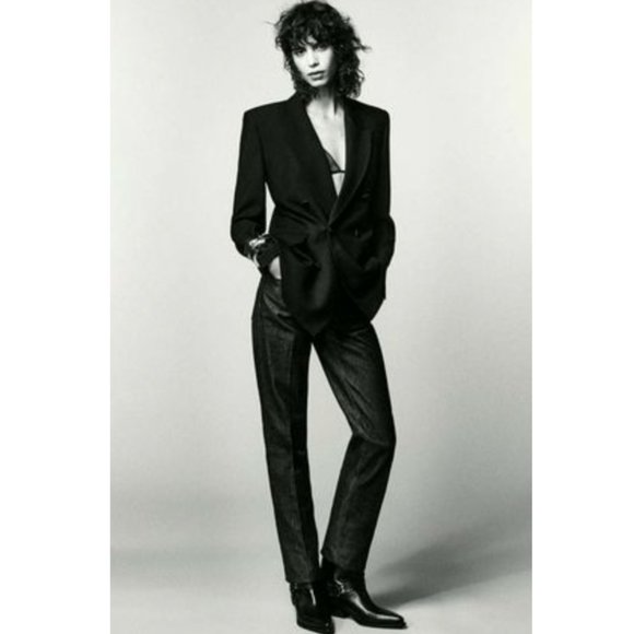 BLOGGER'S FAVE! Zara Straight Cut Double Breasted Blazer Black NWT Sz XS… - Picture 9 of 10